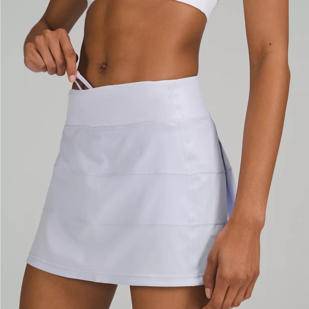 NWT Lululemon Pace Rival MR Skirt Long Pastel Blue 12 Mid-Rise 3.5 Liner Length